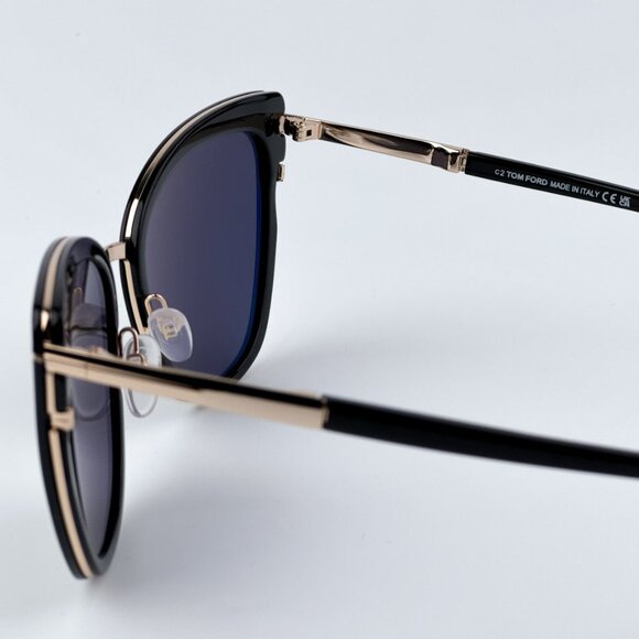 Tom Ford Women BRAND NEW Sunglasses SIMONA Black Gold Smoke Cat Eye FT0717 01A - Picture 8 of 10